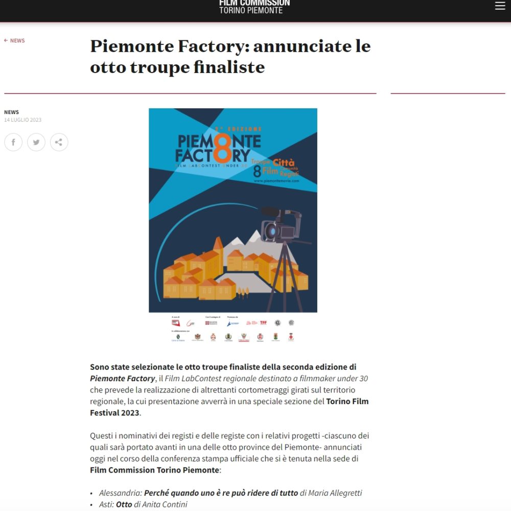Piemonte Factory: annunciate le otto troupe finaliste